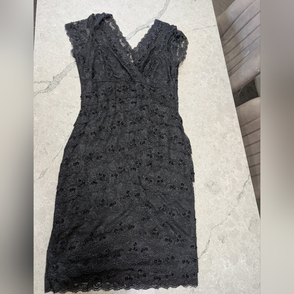 Diana Ferrari Black Lace Mini Dress